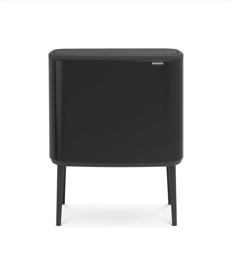 Odpadkový kôš Brabantia Bo Touch Bin 316203, 11+23 l, čierna nehrdzavejúca oceľ, pedálový kôš, 54x31,5x68 cm