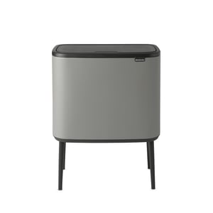Coș de gunoi cu capac tactil Brabantia Bo Touch Bin, 36 litri, cu găleată interioară din plastic, gri beton mineral