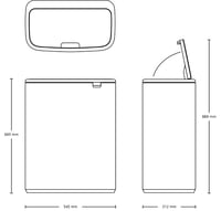 Brabantia Bo Touch Bin Érintésmentes Szemeteskuka, Matt Fekete, 2 x 30 L Belső Vödörrel 8