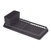 Uscător de vase Brabantia Compact, Gri închis, 20x46 cm, din aluminiu, cu tavă de scurgere și coș detașabil pentru tacâmuri 1