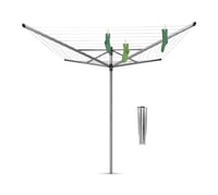 Brabantia Lift-O-Matic kültéri ruhaszárító állvány, 60 m, szürke, magasságállítható 129-187 cm, UV-álló, forgó karok, 45 mm talajhorgony 1