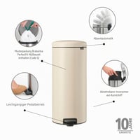 Pedálový odpadkový kôš Brabantia NewIcon 30 litrov, Soft Beige — Na boku výrobku je preliačina spôsobená prepravou (stav: pozri 2. obrázok) 3