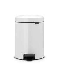 Coș de gunoi cu pedală Brabantia NewIcon, cu găleată interioară din plastic, alb, 5 litri 1