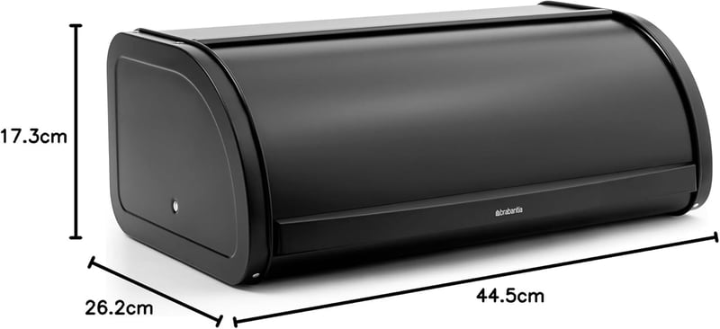 Brabantia Roll Top kenyértartó fém matt fekete konyhai tároló