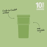 Brabantia Sort & Go Hulladékválogató Kuka 16L Sötétszürke, Levehető és Nyitva Maradó Fedéllel, Fogantyúval, Könnyen Tisztítható Konyhai Szemetes 6