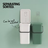 Brabantia Sort & Go Hulladékválogató Kuka 16L Sötétszürke, Levehető és Nyitva Maradó Fedéllel, Fogantyúval, Könnyen Tisztítható Konyhai Szemetes 5