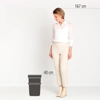 Brabantia Sort & Go Hulladékválogató Kuka 16L Sötétszürke, Levehető és Nyitva Maradó Fedéllel, Fogantyúval, Könnyen Tisztítható Konyhai Szemetes 2