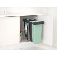 Set de coșuri de gunoi extensibile Brabantia Sort & Go, 2 x 30 L, încorporabil sub blatul de lucru, sistem dublu de sortare a deșeurilor, șine cu glisare lină, găleți interioare detașabile, gri și verde 3