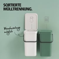 Coș de gunoi Brabantia Sort & Go cu capac 25L gri închis, container de deșeuri portabil cu capac detașabil și blocabil, ușor de curățat pentru bucătărie 3
