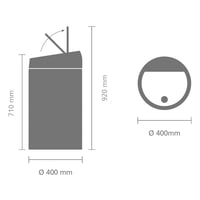 Odpadkový kôš Brabantia Touch Bin s objemom 60 litrov a dotykovým vekom v bielo-šedej farbe, plastový kôš s rozmermi 58 x 28 x 28 cm 3