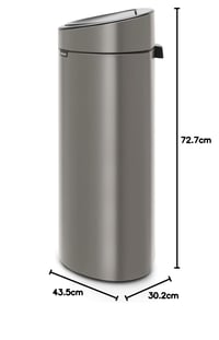 Brabantia Touch Bin New érintéses fedeles szemetes, 40 L, Platinum, 30,2 x 43,5 x 76,5 cm 8