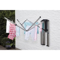 Nástenný sušiak na bielizeň Brabantia WallFix – 24 m UV odolná sušiaca šnúra, nosnosť 20 kg, priestorovo úsporný, Metallic Grey, 184 x 182 cm 4