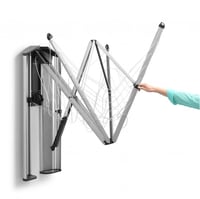 Nástenný sušiak na bielizeň Brabantia WallFix – 24 m UV odolná sušiaca šnúra, nosnosť 20 kg, priestorovo úsporný, Metallic Grey, 184 x 182 cm 2