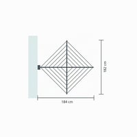 Nástenný sušiak na bielizeň Brabantia WallFix – 24 m UV odolná sušiaca šnúra, nosnosť 20 kg, priestorovo úsporný, Metallic Grey, 184 x 182 cm 6