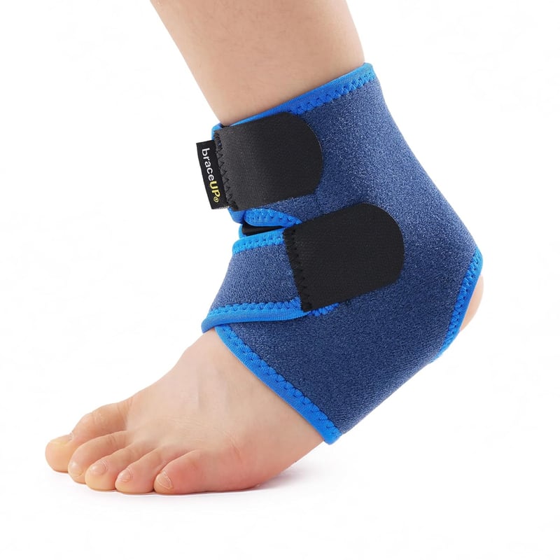 BraceUP Gyerek Bokaszorító - Ifjúsági Sporttámasz Fiúknak és Lányoknak, Állítható Lábstabilizátor S méret