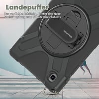 BRAECN Puzdro na Samsung Galaxy Tab A7 Lite 8.7" 2021, nárazuvzdorné s 360° otočným stojanom a remienkom na ruku, s popruhom cez rameno, SM-T225/T220/T227, čierne 7