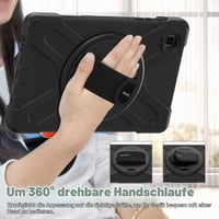 BRAECN Puzdro na Samsung Galaxy Tab A7 Lite 8.7" 2021, nárazuvzdorné s 360° otočným stojanom a remienkom na ruku, s popruhom cez rameno, SM-T225/T220/T227, čierne 3