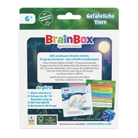 Brain Box 2054902 Pocket Edition Nebezpečné zvieratá – Kompaktná pamäťová a kvízová hra pre deti od 6 rokov, cestovná hra 3