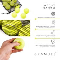 Bramble Teniszlabda 6,5cm Sárga Filc Hálós Táskával 2