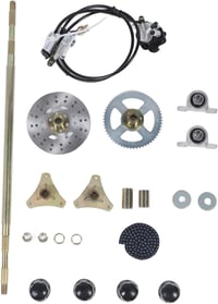 Brandev 29 Inch Go Kart Hátsó Tengely Szett, Féktárcsával és Lánckerékkel 1
