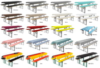 Brandsseller 3-dielna súprava na pivný set - 2x polstrovaný poťah na lavicu 220x25 cm a obrus 240x70 cm - Modrý kockovaný vzor pre záhradné piknikové sedenie 7