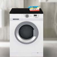 Ochranný kryt na práčku a sušičku Brandsseller 60x60 cm, čierny, polstrovaná tkanina s elastickým upevnením 2
