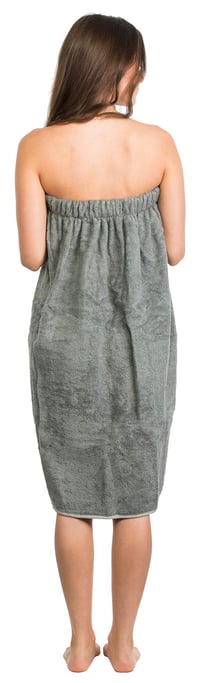 Dámsky saunový kilt Brandsseller, veľkosť S-XXL, so suchým zipsom, elastickým pásom a vreckom, 100 % bavlna, sivý 3