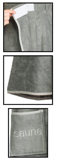 Dámsky saunový kilt Brandsseller, veľkosť S-XXL, so suchým zipsom, elastickým pásom a vreckom, 100 % bavlna, sivý 5