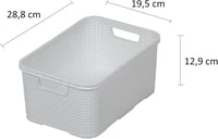 BranQ Home essential 3 darabos fehér rattan hatású tárolódoboz szett, 10 literes, BPA-mentes polipropilén - 10L, White 2