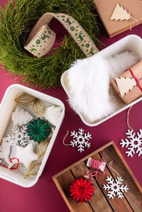 Set 2 coșuri de depozitare din plastic BranQ Home Essential, model ratan împletit, mărimea L, 19 litri, culoarea crem 5