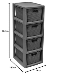Raft BranQ Home Essential cu aspect de ratan, plastic, antracit, 23 x 29 x 65 cm 8