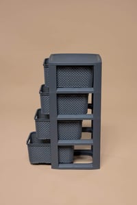 Raft BranQ Home Essential cu aspect de ratan, plastic, antracit, 23 x 29 x 65 cm 5