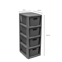 Raft BranQ Home Essential cu aspect de ratan, plastic, antracit, 23 x 29 x 65 cm 3