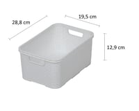 Sada úložných košíkov BranQ Home essential s ratanovým vzhľadom, 3 ks, veľkosť M, 10 l, bez BPA – biele 2