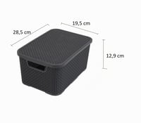 Set 2 coșuri BranQ Home Essential cu model rattan, mărimea S, 7 L, plastic polipropilenă, antracit 2
