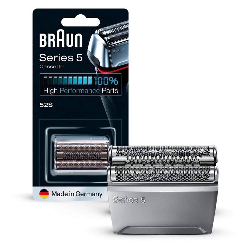 Náhradná holiaca hlava pre elektrický holiaci strojček Braun 52S Series 5 – strieborná, náhradná holiaca hlava pre holiace strojčeky Series 5