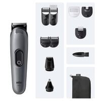 Braun AIO3565 Multigroom All-in-One Series 3 trimer 11 u 1, sivi - trimer za bradu, nos i kosu, 14 postavki duljine, 50 minuta baterije 6