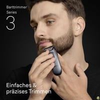 Braun BT3525 Series 3 bežični trimer za bradu za muškarce, ultraoštra oštrica, 40 postavki duljine, 50 minuta baterije, 4 nastavka, siva 2