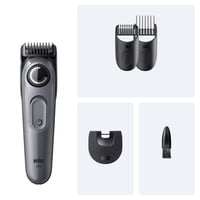 Braun BT3525 Series 3 bežični trimer za bradu za muškarce, ultraoštra oštrica, 40 postavki duljine, 50 minuta baterije, 4 nastavka, siva 7