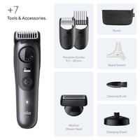 Trimmer pentru barbă fără fir Braun BT7525 Series 7 pentru bărbați, Gri 7