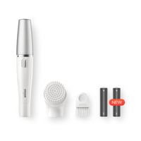 Epilator facial Braun FaceSpa 810 pentru femei, dispozitiv de epilare și perie de curățare facială, rezistent la apă, alb/argintiu 2