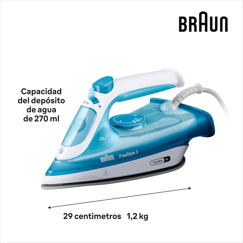 Braun FreeStyle 3 gőzvasaló 3D FreeGlide technológiával, szuperkerámia talppal, 2700W