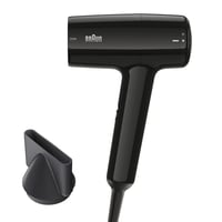 Uscător de păr Braun HD1.5 - Uscător de păr compact de călătorie cu concentrator pentru coafat, 1800W, 3 trepte, Negru, BRHD150E 1