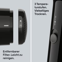 Uscător de păr Braun HD1.5 - Uscător de păr compact de călătorie cu concentrator pentru coafat, 1800W, 3 trepte, Negru, BRHD150E 2