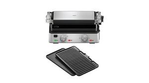 Grătar electric Braun MultiGrill 7 CG7020 3 în 1, Contact Grill, BBQ și Cuptor, suprafață mare de gătire (12 burgeri), 2000 W, 230°, compatibil cu mașina de spălat vase, tavă de scurgere pentru grăsimi