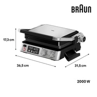 Kontaktný gril Braun MultiGrill 7 CG7040 3 v 1, BBQ a rúra, 2000 W, 230°, veľká grilovacia plocha (12 burgerov), vhodný do umývačky riadu, odkvapkávacia miska na tuk, vnútorný elektrický gril 3