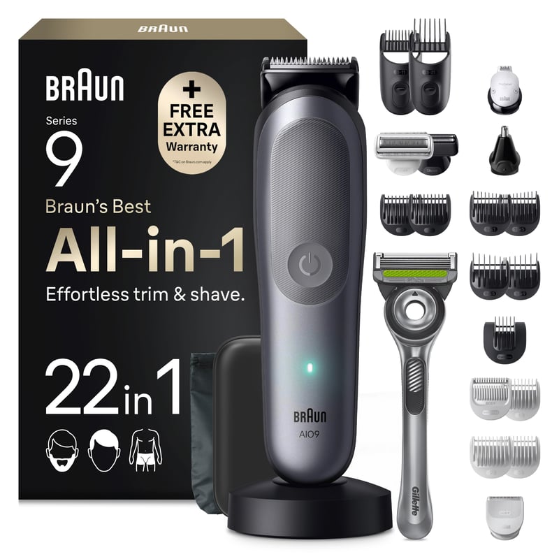 Trimmer Braun Multigroom AIO9545 All-in-One Series 9 22-în-1 - Gri
