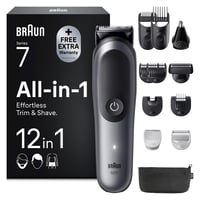 Set de trimmer Braun Multigroom All-in-One Series 7 AIO7545 12-în-1, gri 1
