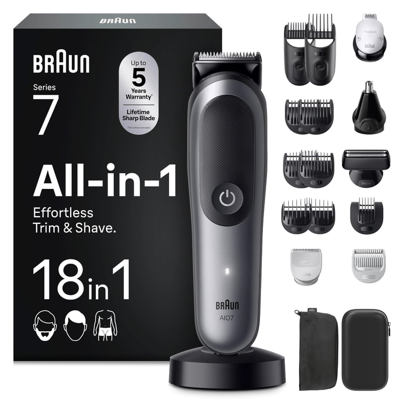Zastrihávač Braun Multigroom All-in-One Series 7 AIO7585 18 v 1, sivý