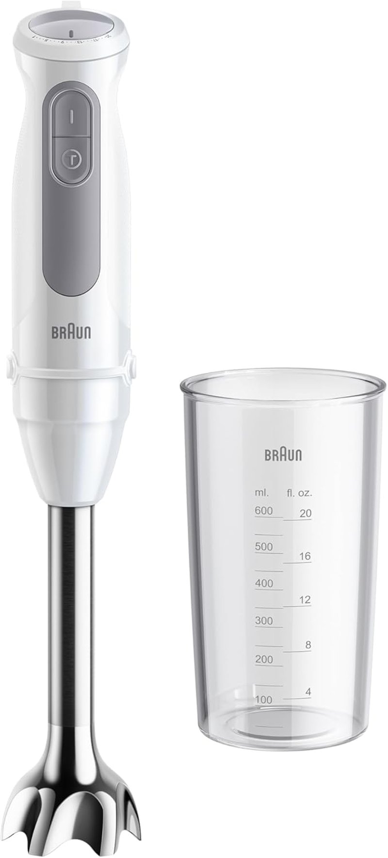 Braun MultiQuick 5 1000W kézi turmixgép 21 fokozat rozsdamentes acél fehér